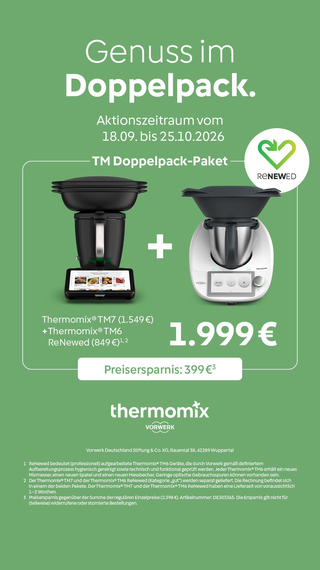 Thermomix® TM7 und TM6 ReNewed im Doppelpack