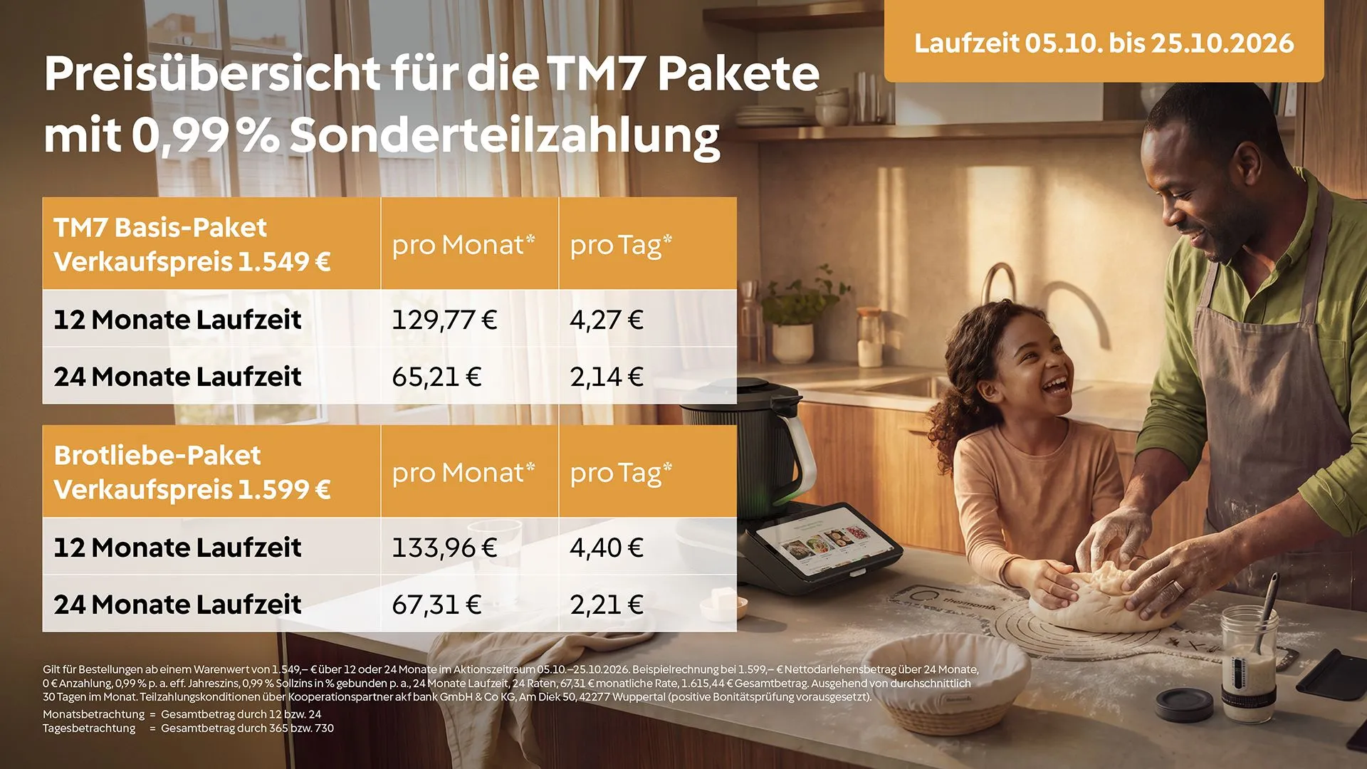 Preisübersicht und Sonderteilzahlung für Thermomix® TM7 Pakete im Oktober 2026